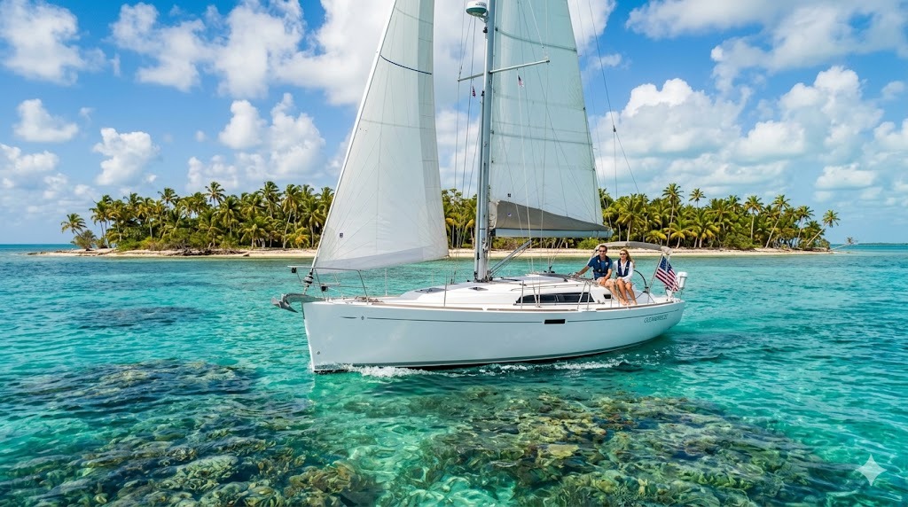 sailing the Florida Keys crystal clear water perfect sailing vacation week turquoise
