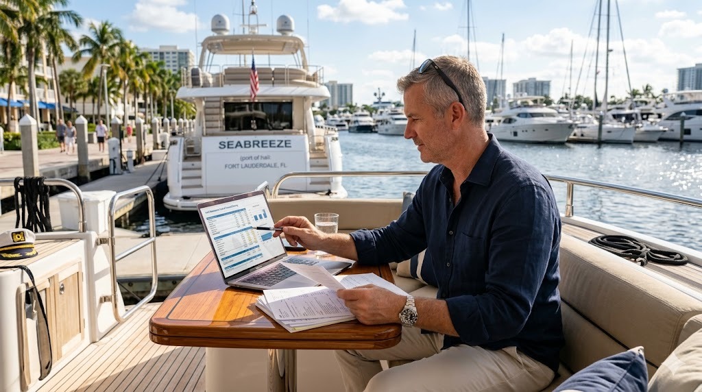yacht owner financial planning Florida sailboat ownership costs marina laptop 2026 image 2